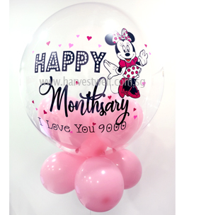 Personalised Minnie Mouse Theme Bubble Balloon